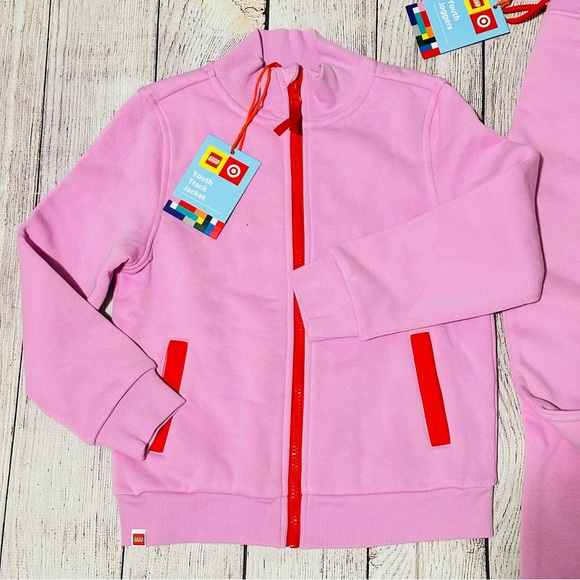 Lego x Target Youth 2 Piece Track Jacket + Jogger Set Pink Size Small NEW - Picture 5 of 10